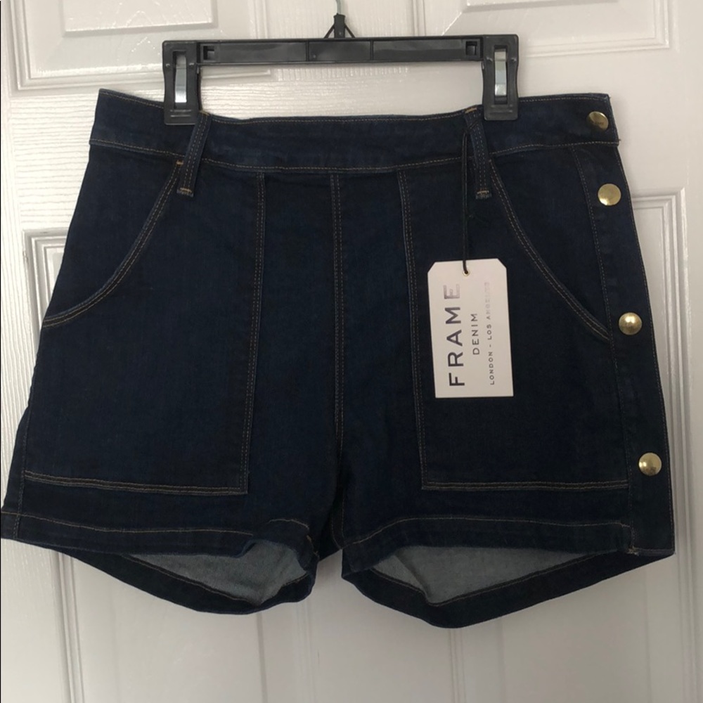 Frame Denim Sailor Shorts High Waisted Made in USA